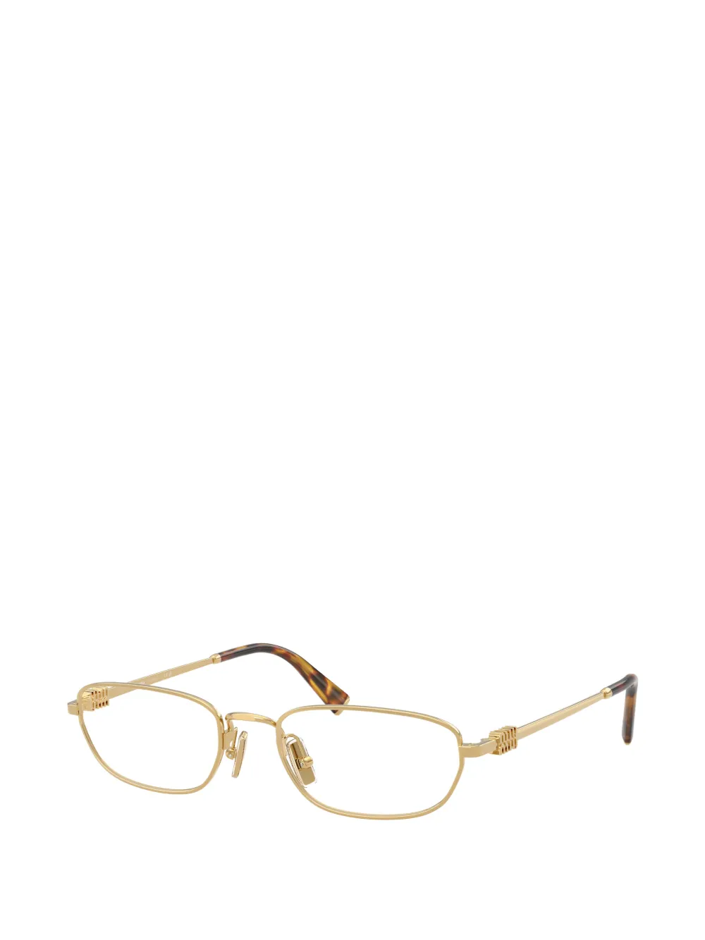 Miu Eyewear Bril met schildpadschild-design en geometrisch montuur Goud