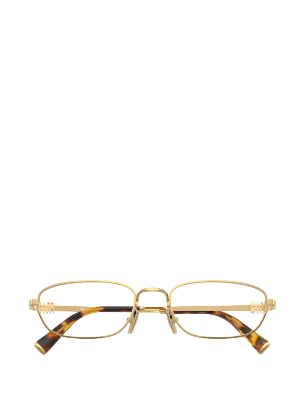 Miu Eyewear Bril met schildpadschild-design en geometrisch montuur Goud