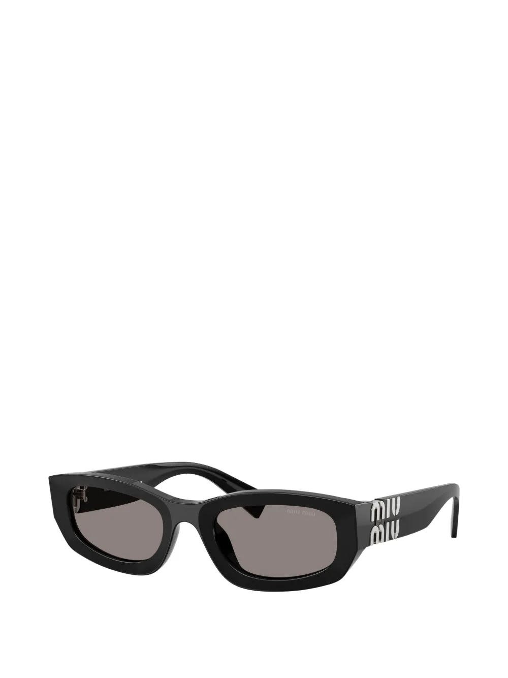 Miu Eyewear Zonnebril met rechthoekig montuur en logo Zwart