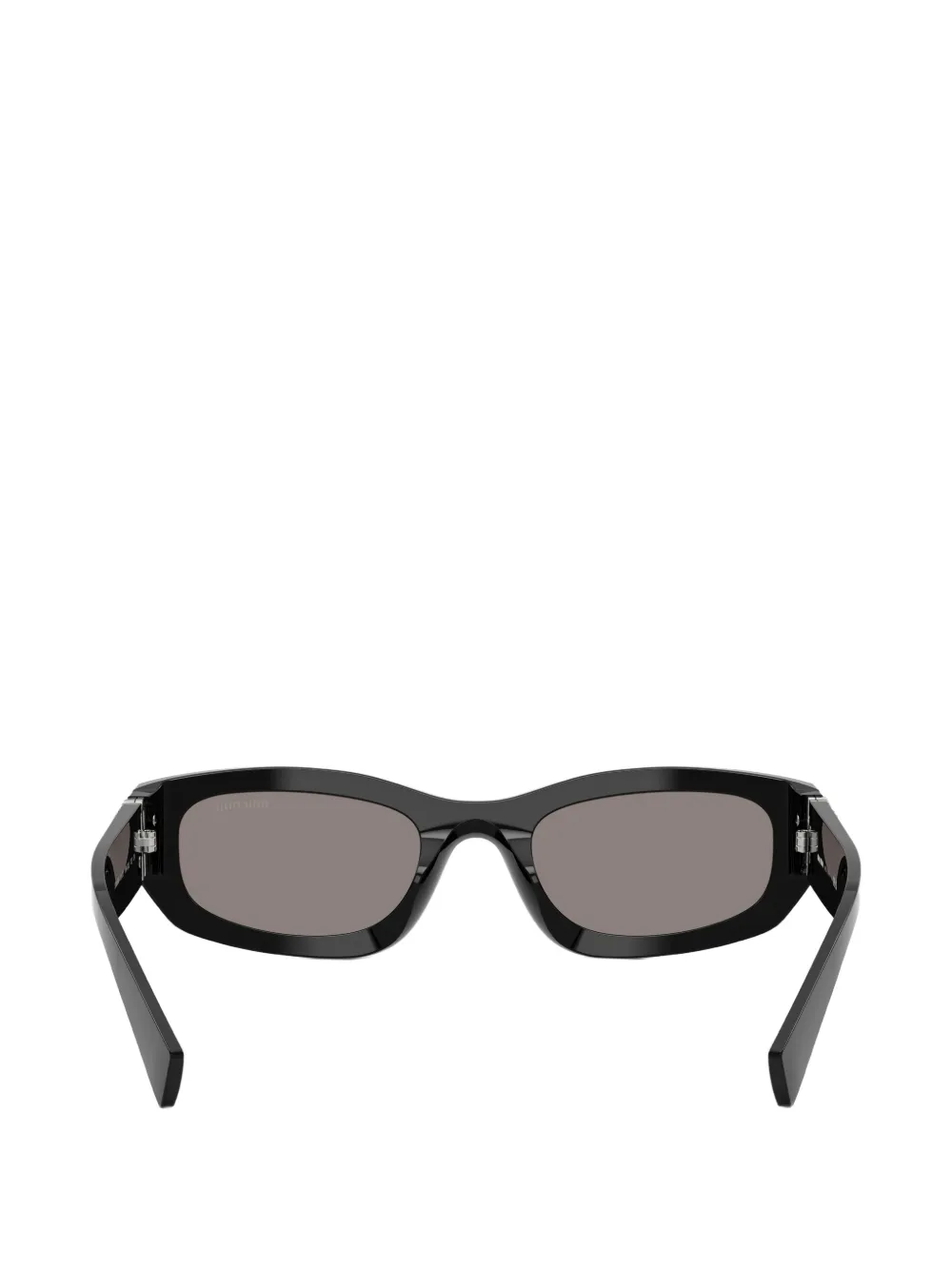 Miu Eyewear Zonnebril met rechthoekig montuur en logo Zwart