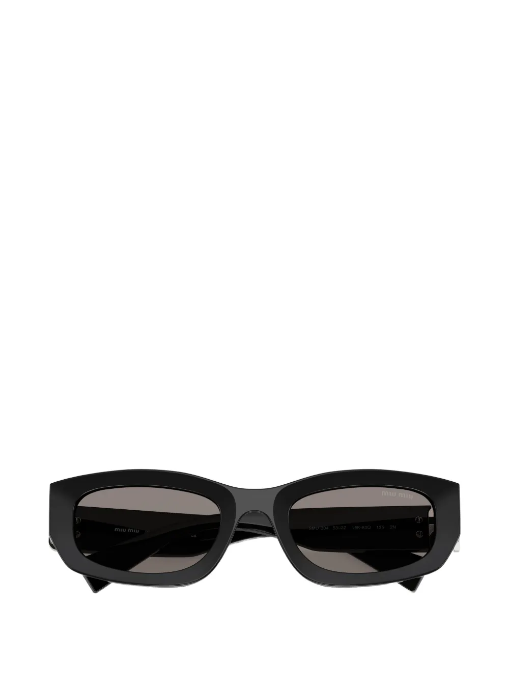 Miu Eyewear Zonnebril met rechthoekig montuur en logo Zwart