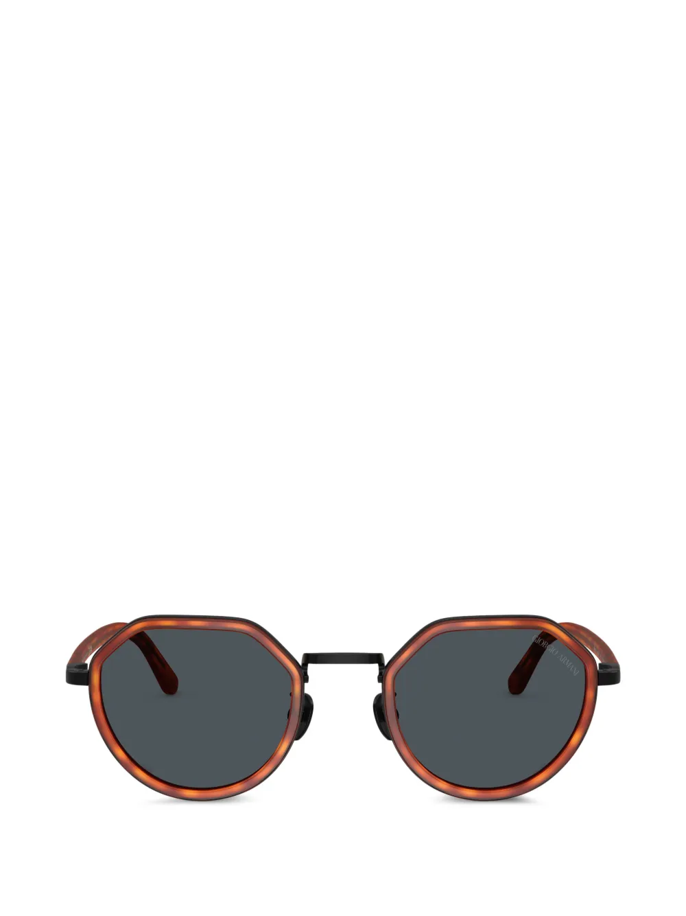Giorgio Armani geometric-frame sunglasses - Braun