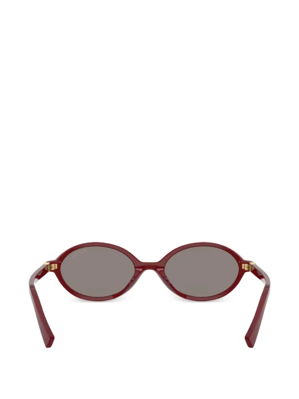 Miu Miu Eyewear オーバルフレーム サングラス | レッド | FARFETCH JP