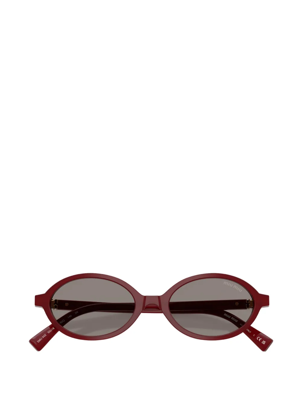 Miu Eyewear Zonnebril met ovaal montuur Rood