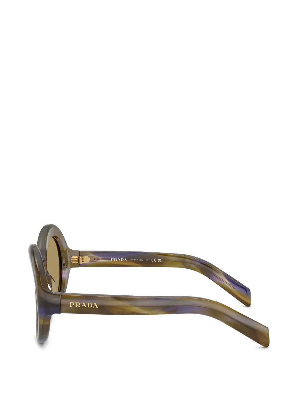 Prada Eyewear Zonnebril met rond montuur Bruin