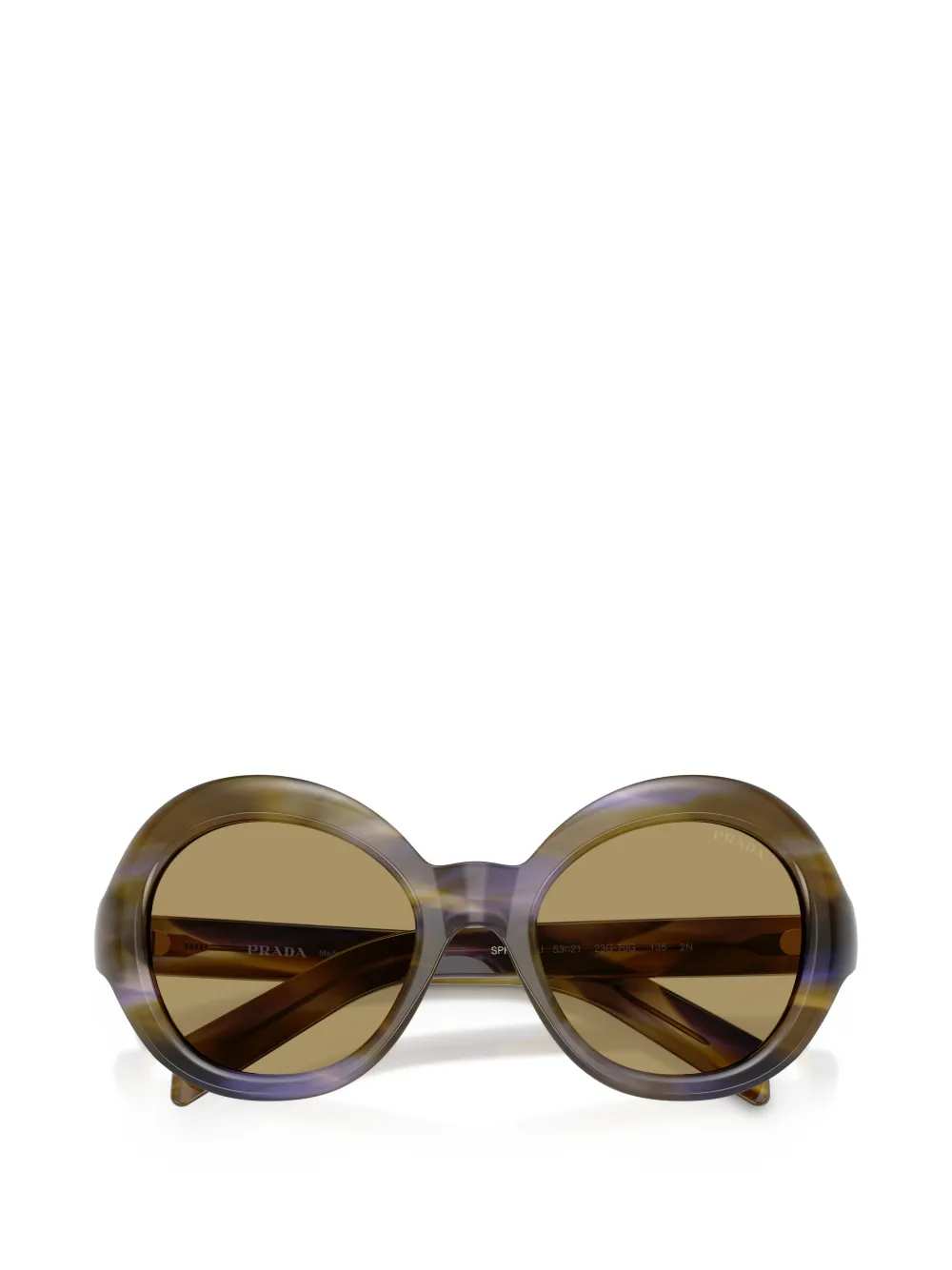 Prada Eyewear Zonnebril met rond montuur Bruin