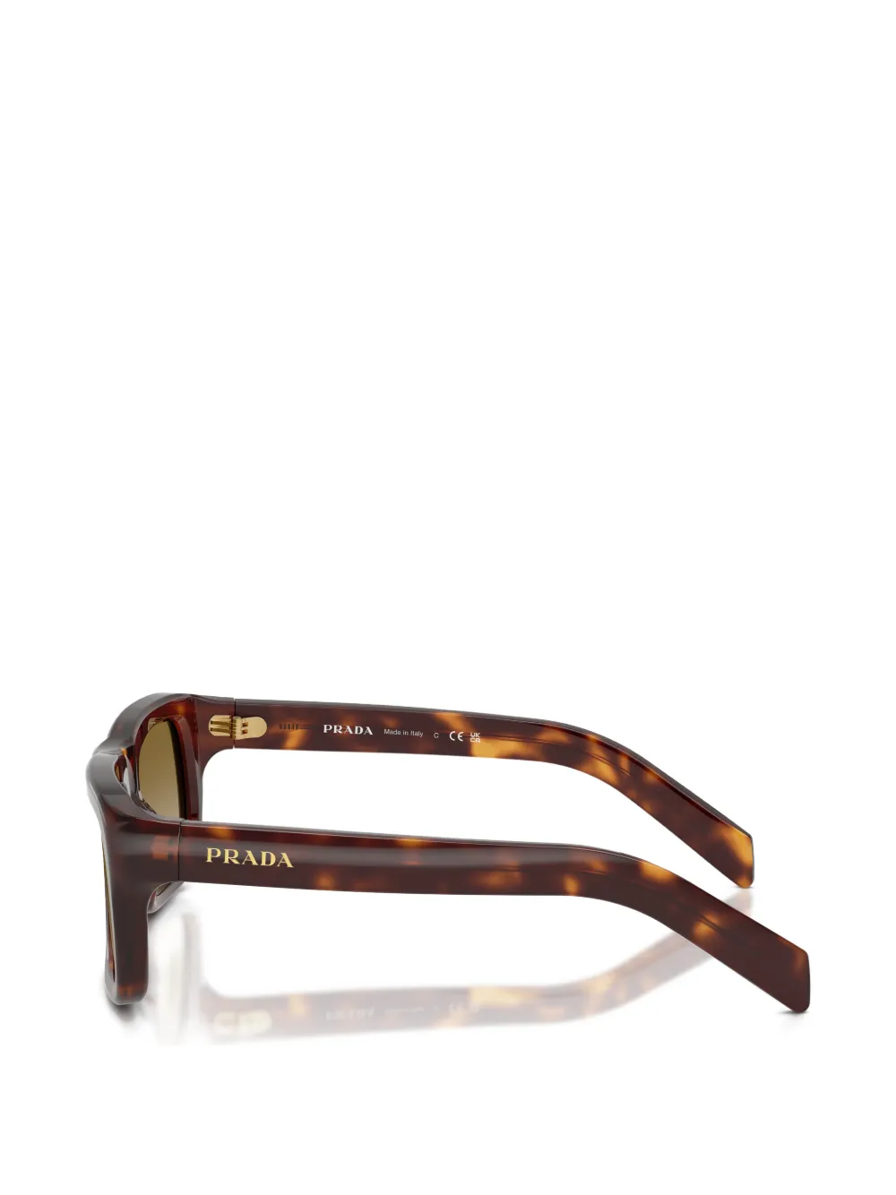 Prada Eyewear Zonnebril met rechthoekig montuur Bruin