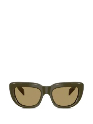 Prada Eyewear ラウンドフレーム サングラス | ブラウン | FARFETCH JP