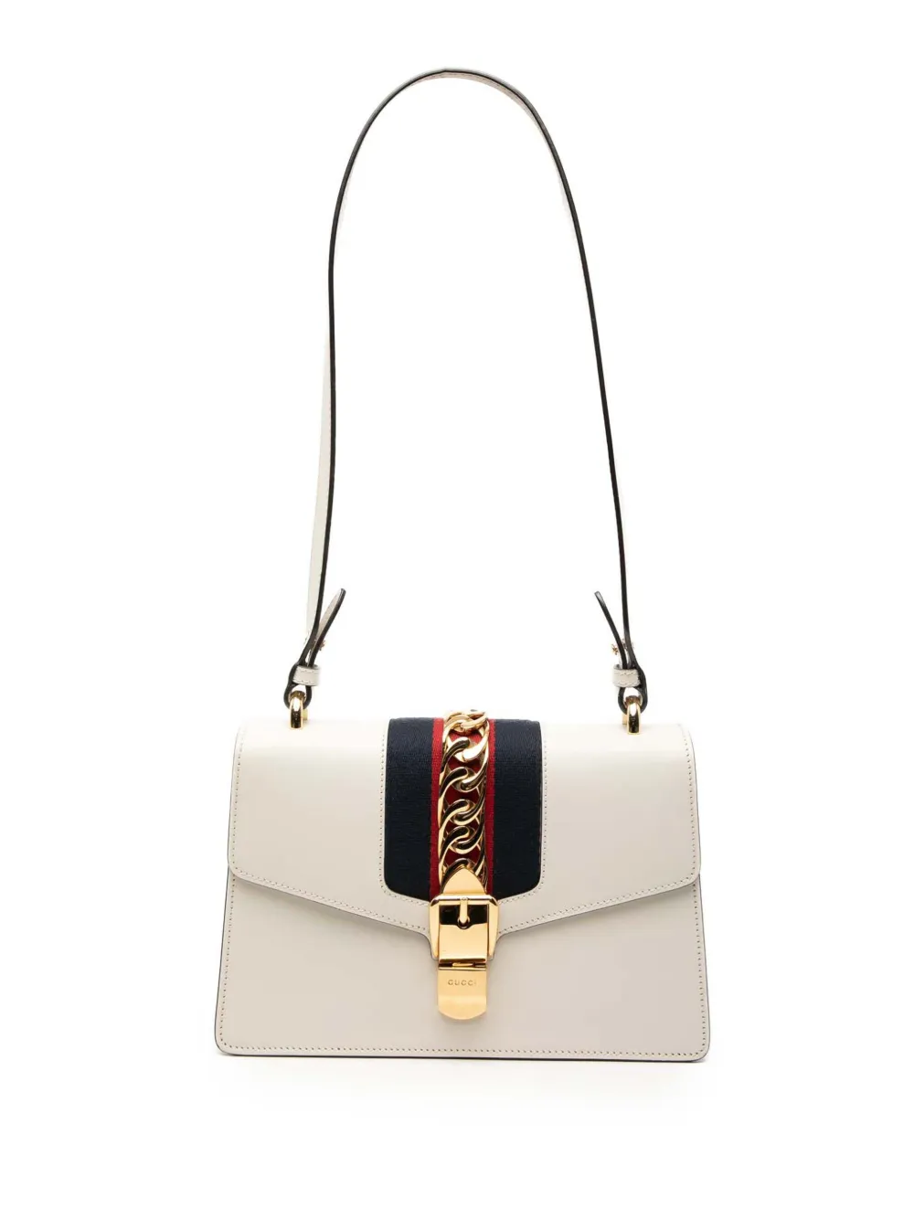 Gucci Pre-Owned 2016-2026 Small Leather Sylvie Web satchel - Bianco