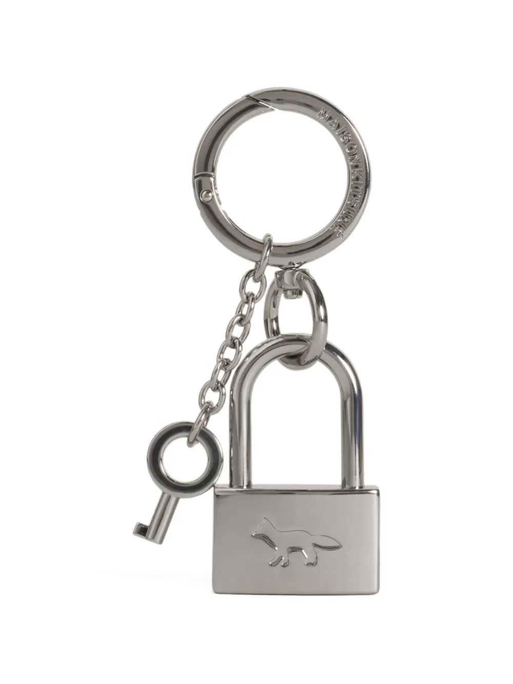 Maison Kitsuné padlock keyring - Argento