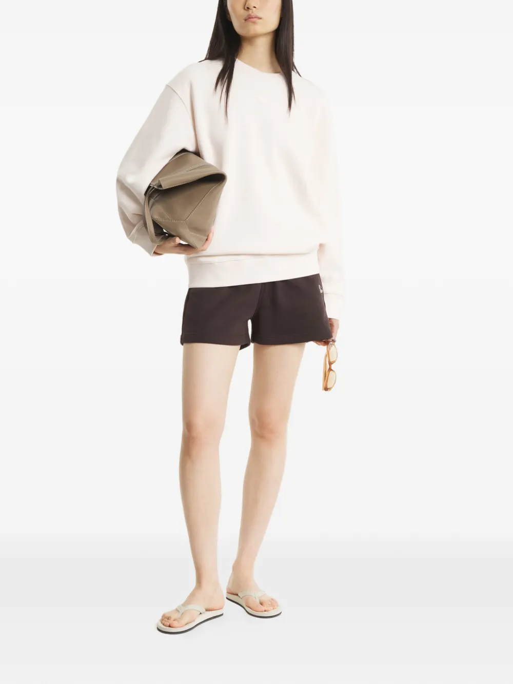 Maison Kitsuné Sweater met vossenprint Beige