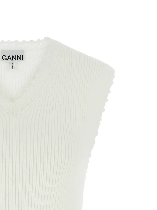 GANNI クロシェ タンクトップ | ニュートラル | FARFETCH JP