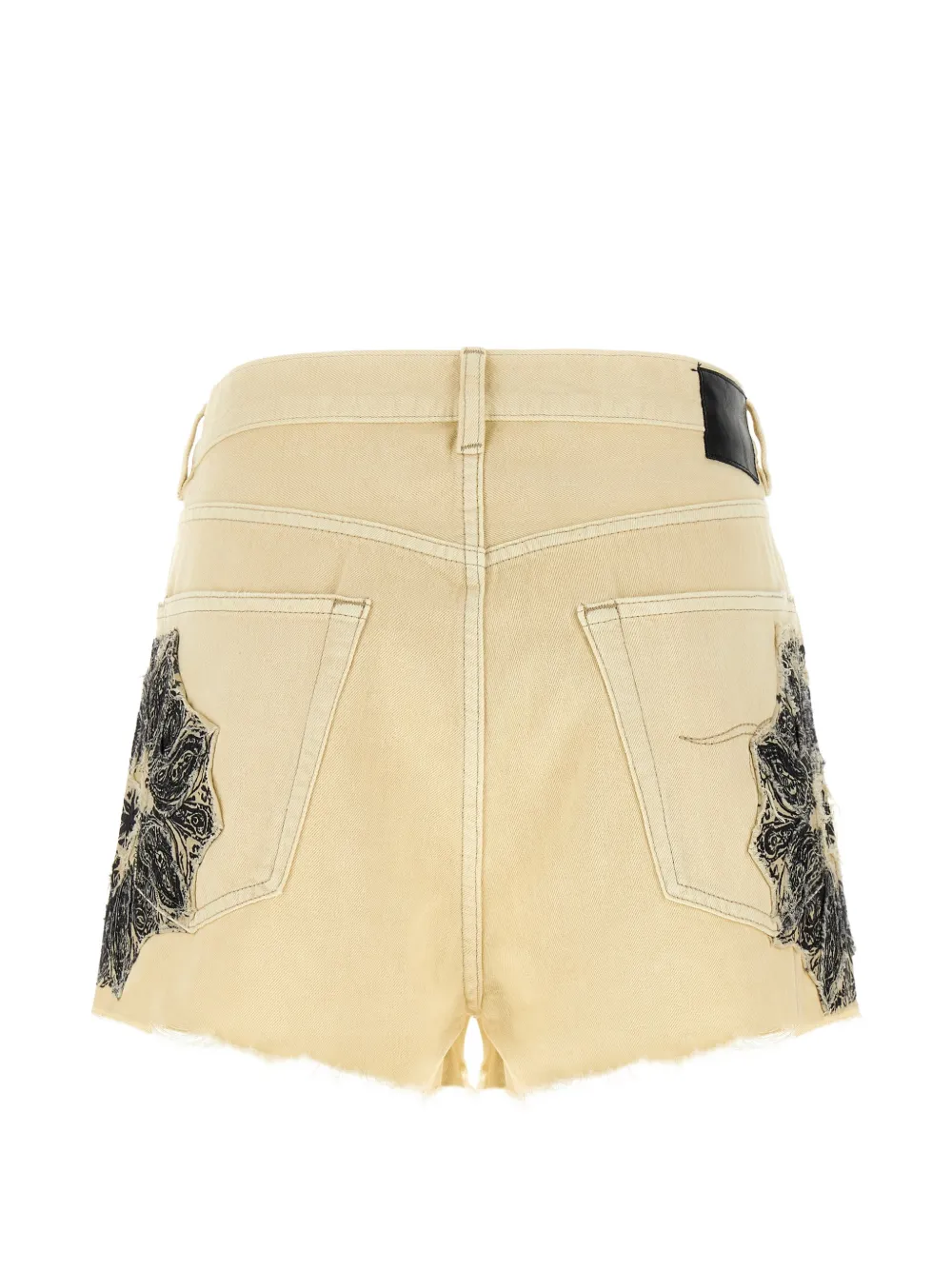  R13 Bandana-appliqué Frayed Shorts - Neutrals 