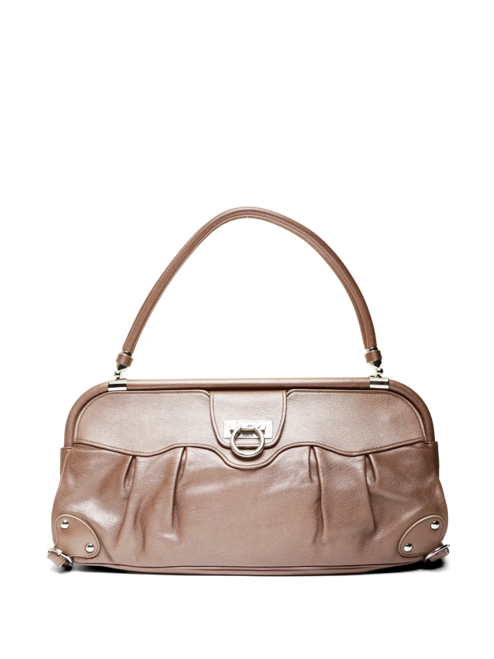 Ferragamo Pre-Owned 2000s Ganchini leather shoulder bag - Marrone