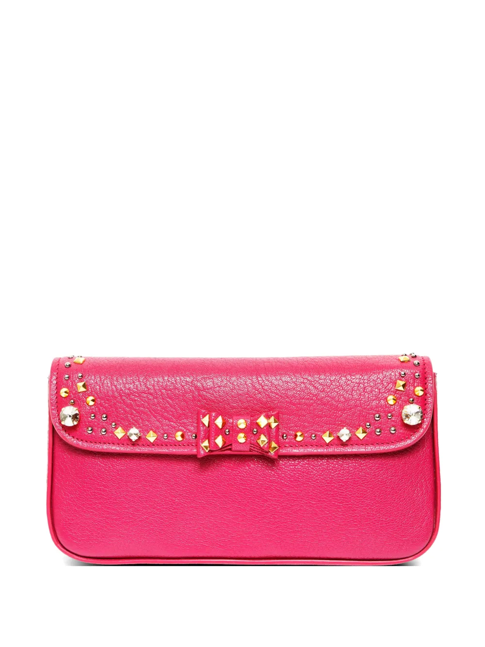Miu Miu Pre-Owned 2000s stud-embellished clutch bag - Rosa