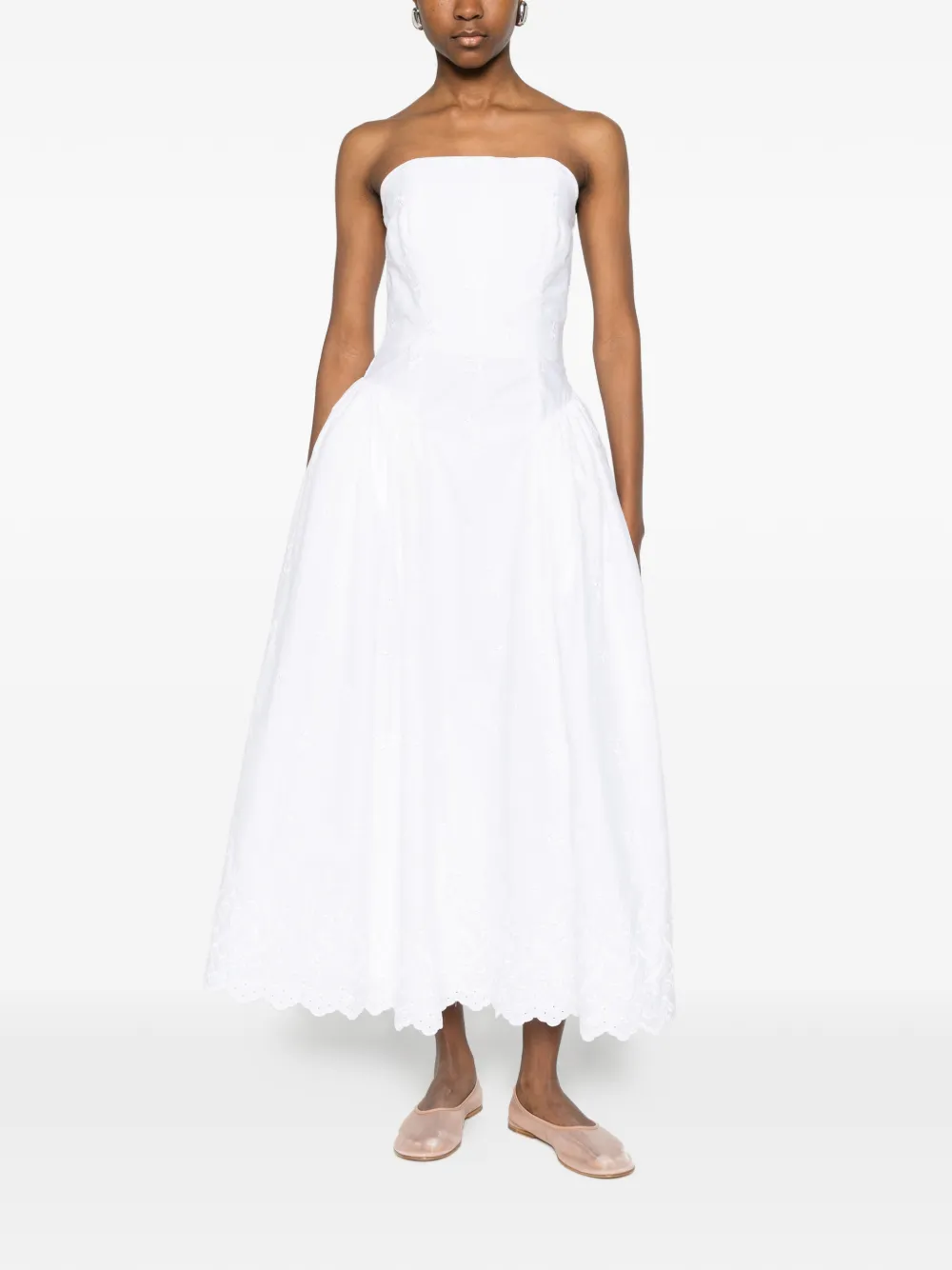 Simone Rocha 자수 미디 드레스 | 데이 드레스