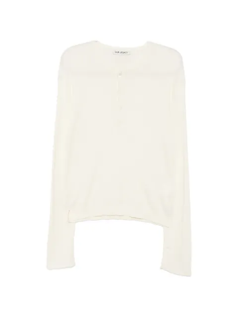 OUR LEGACY ribbed-knit henley T-shirt