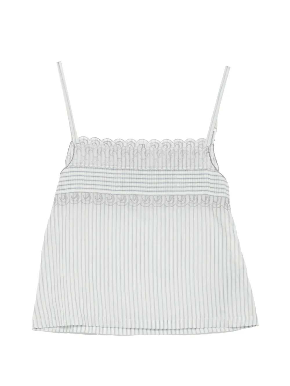 Low Classic stripe-print lace-trim camisole top - Blu