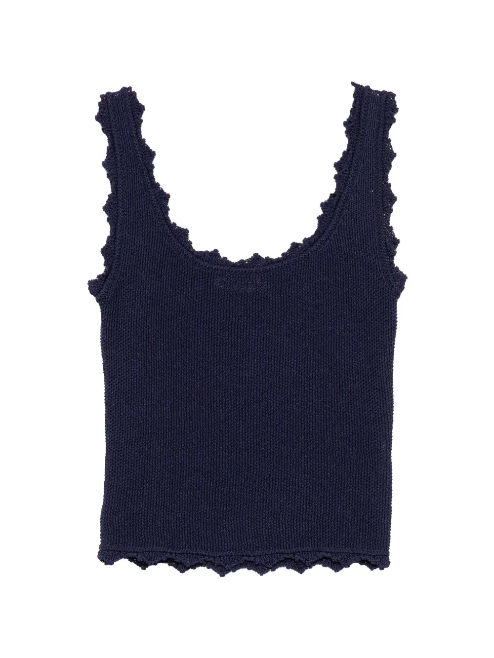 Low Classic lace-edge knitted top - Blu
