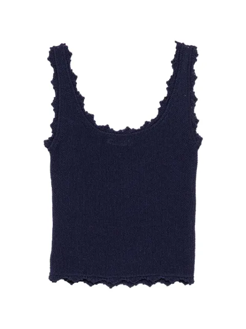 Low Classic lace-edge knitted top