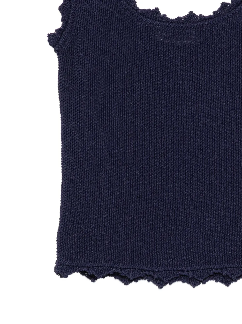 Low Classic Gebreide top met kanten afwerking Blauw