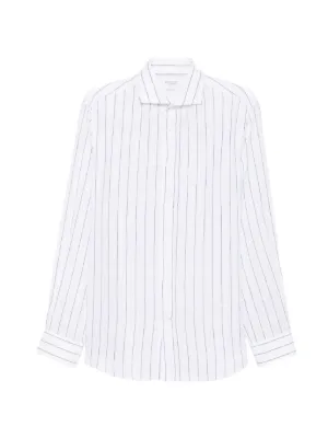 Giorgio Armani Striped Cotton Shirt | Blue | FARFETCH