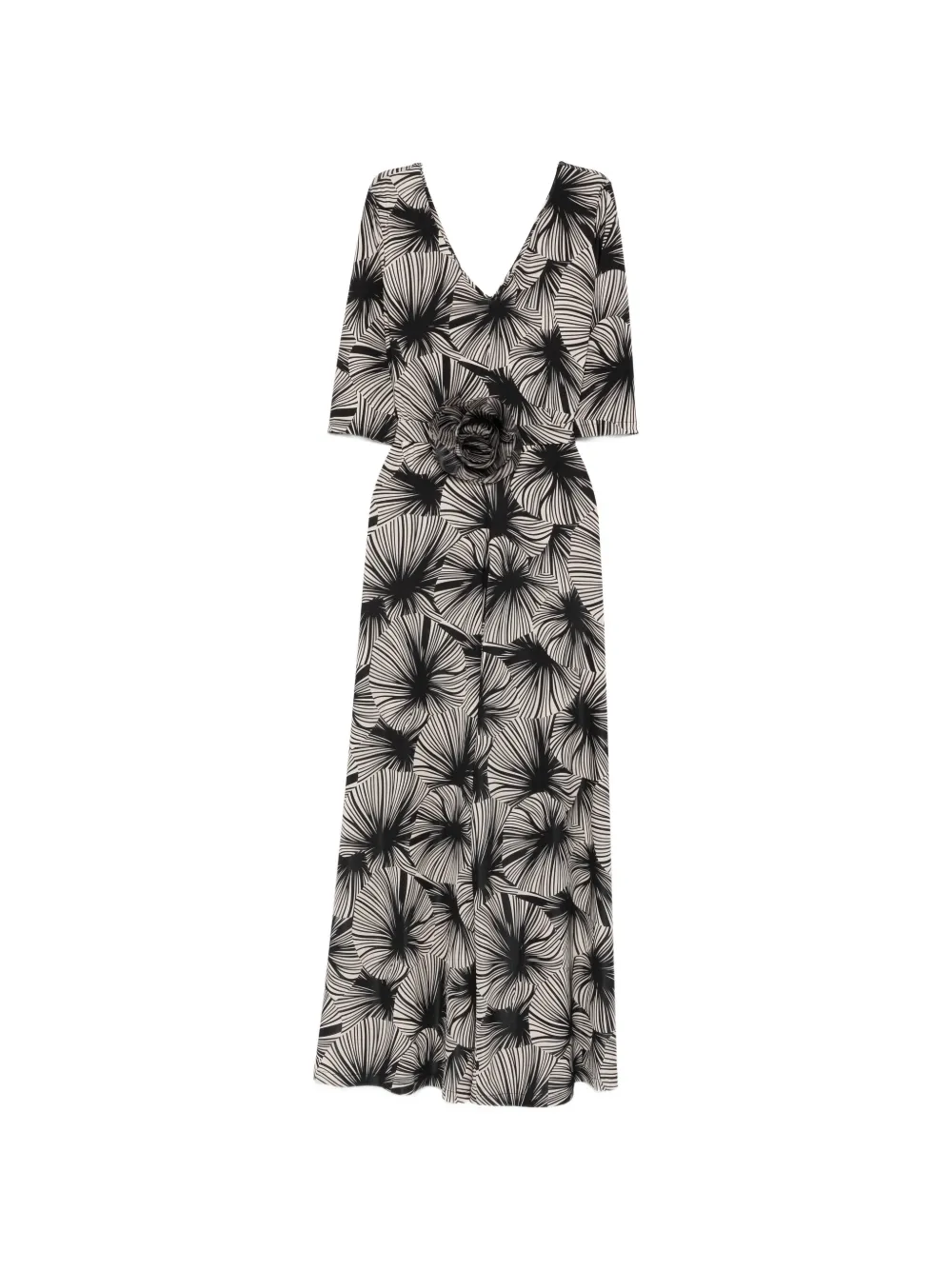 LE RJTANGE patterned floral-appliqué jumpsuit - Nero