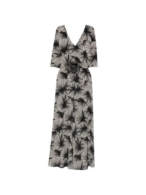 LE RJTANGE patterned floral-appliqué jumpsuit