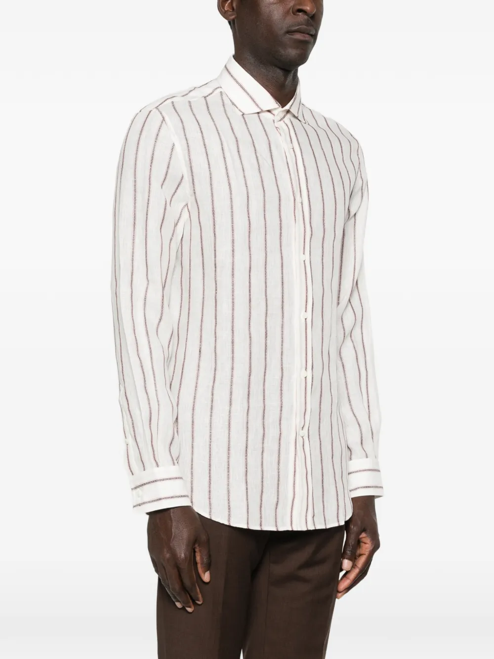 Brunello Cucinelli Gestreept overhemd Beige