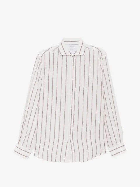 Brunello Cucinelli camisa con rayas estampadas