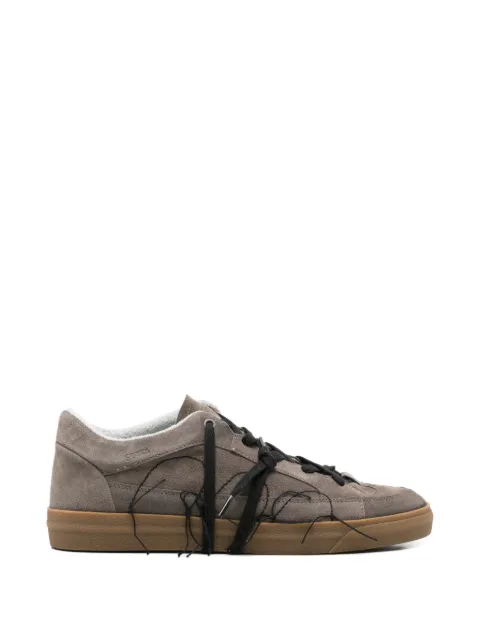 SANTHA Love Cut frayed lace-up sneakers