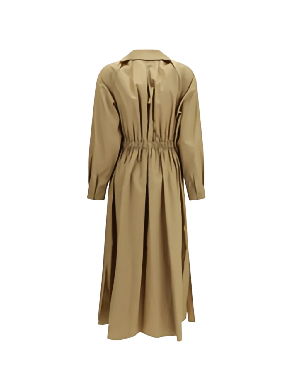 Max Mara Pedaggi midi-jurk met trekkoord en A-lijn Beige