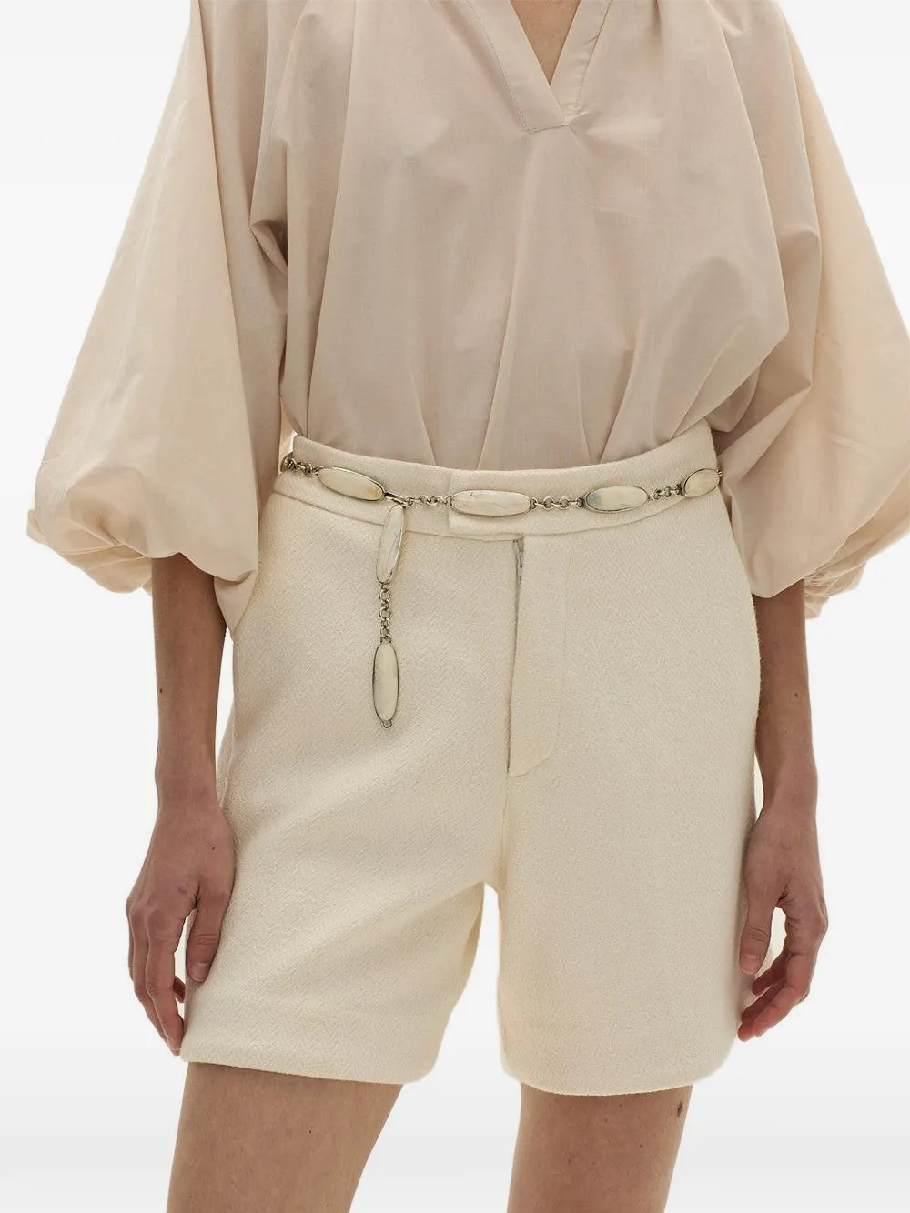  Curatoria Lazo Herringbone Shorts - Neutrals 