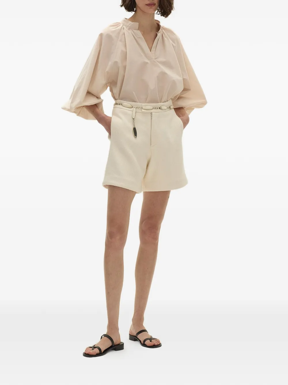  Curatoria Lazo Herringbone Shorts - Neutrals 