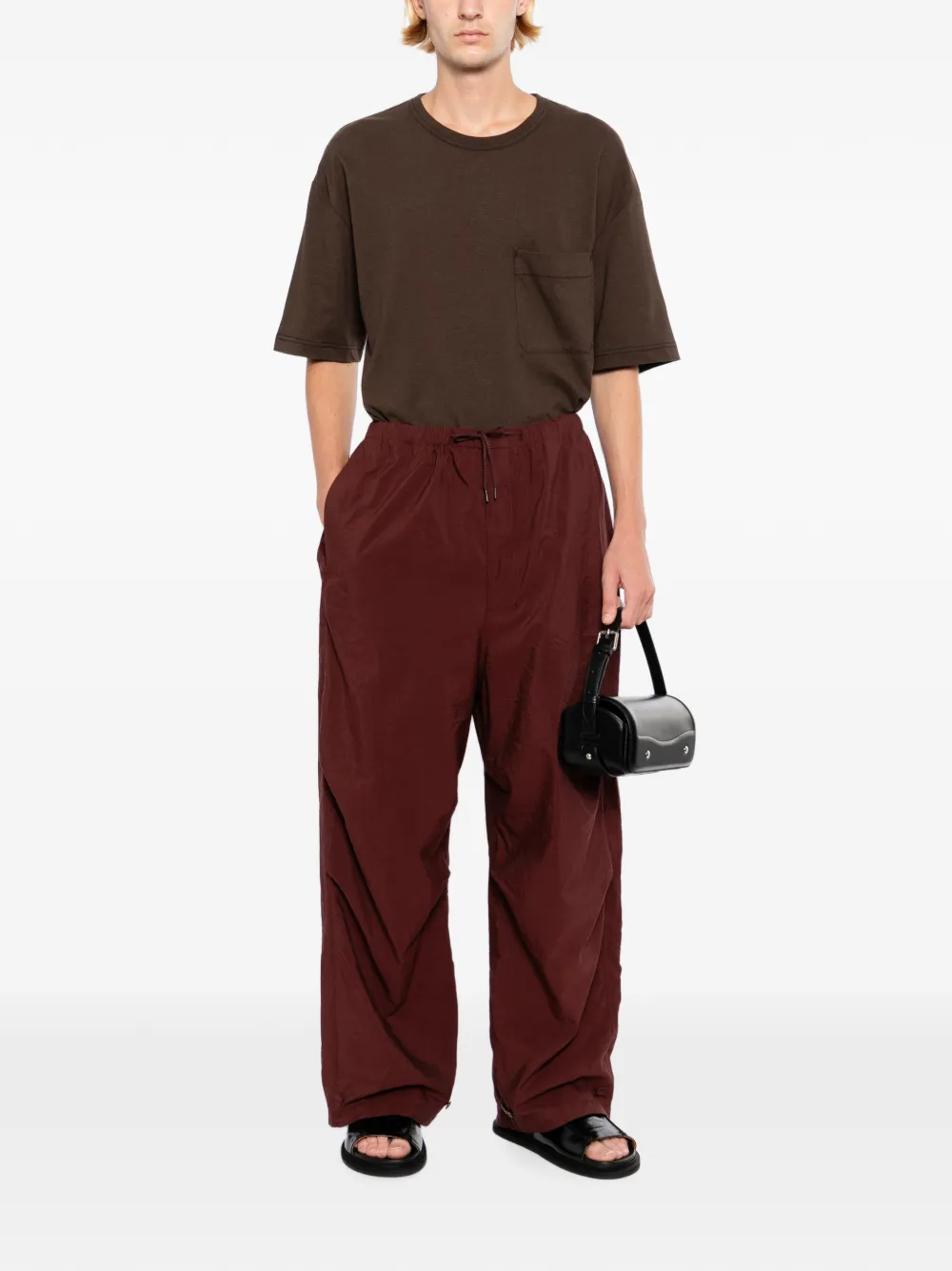 LEMAIRE Jersey T-shirt met korte mouwen Bruin