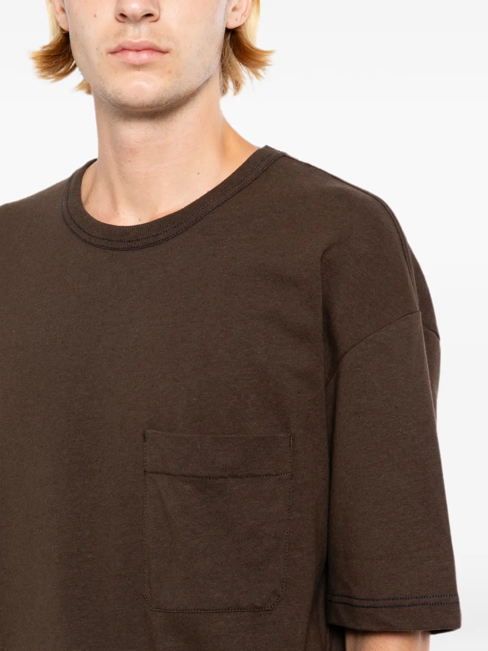 LEMAIRE Jersey T-shirt met korte mouwen Bruin
