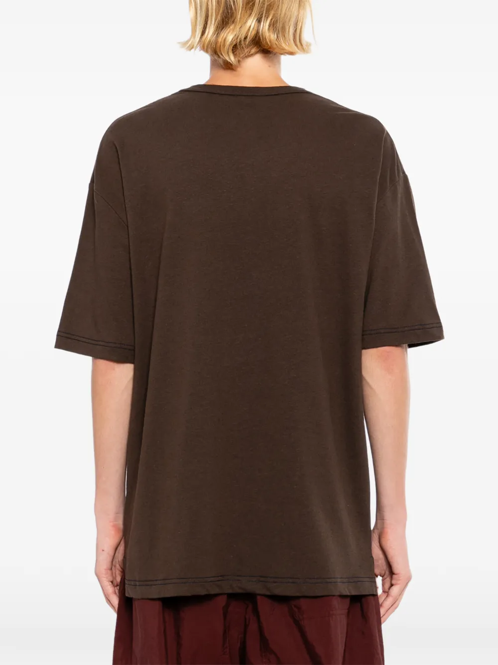 LEMAIRE Jersey T-shirt met korte mouwen Bruin