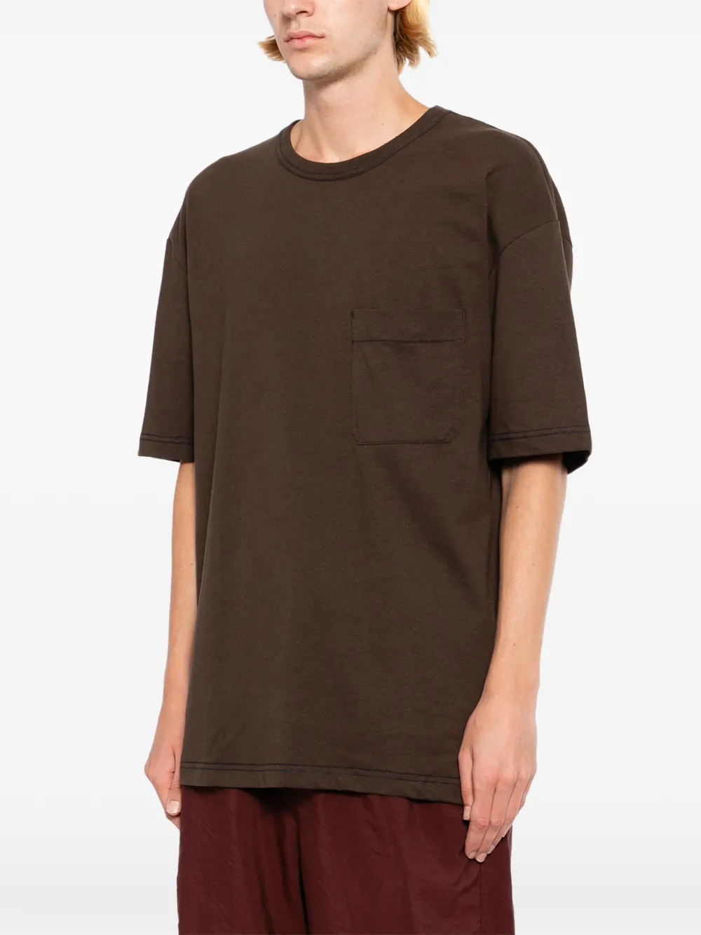 LEMAIRE Jersey T-shirt met korte mouwen Bruin