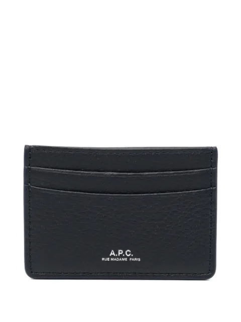 A.P.C. Andre grained-leather cardholder