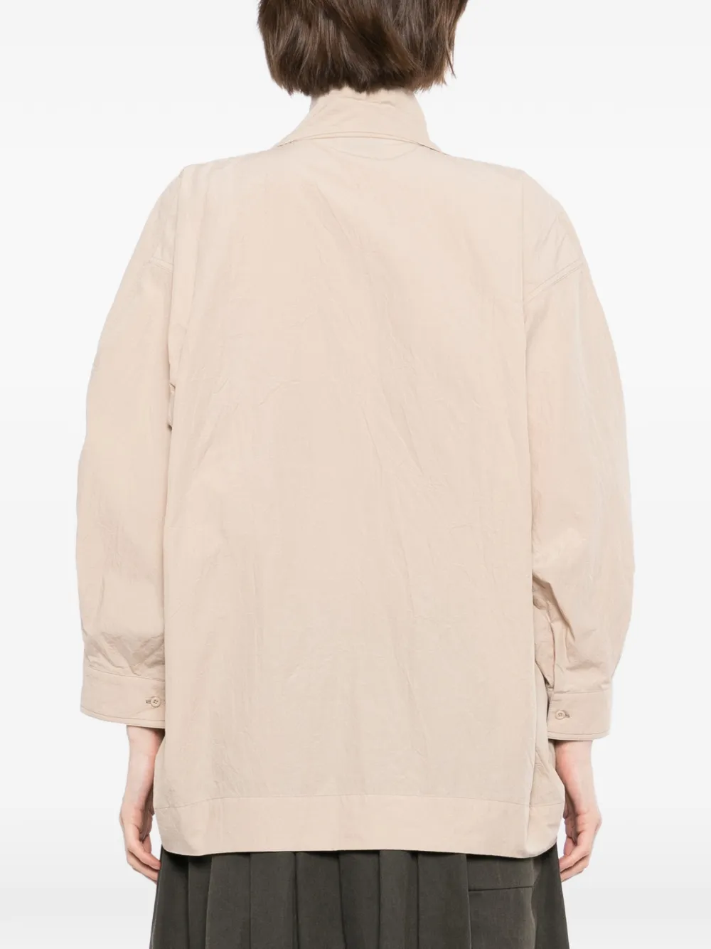 LEMAIRE Blouse met lange mouwen en sjaal-detail Beige