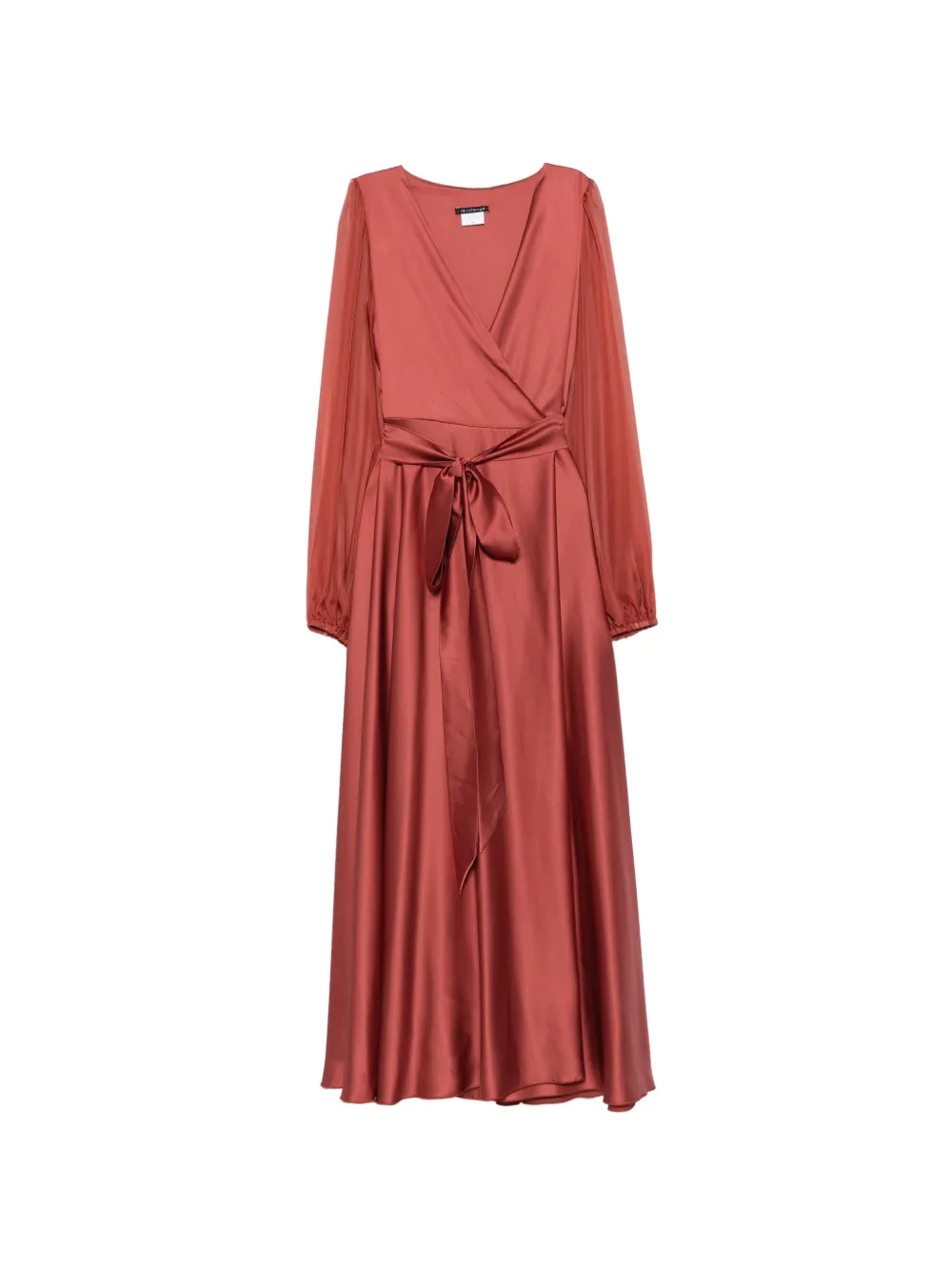 LE RJTANGE wrap-design belted midi dress - Rosso