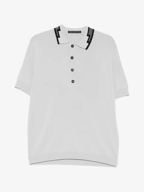 Low Brand playera tipo polo con cuello en zigzag