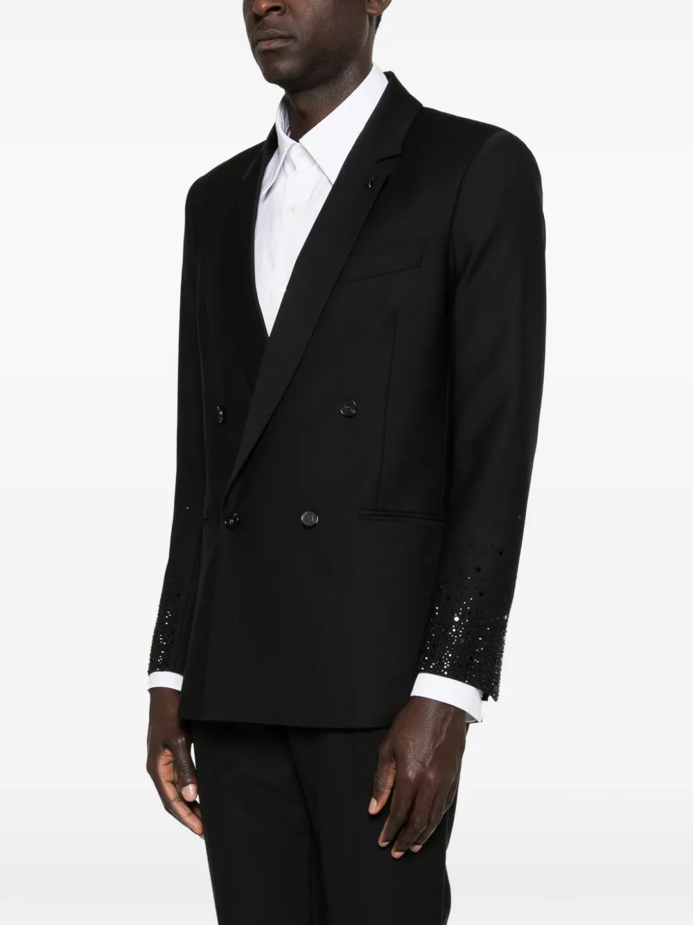 Patrizia Pepe Verfraaide blazer met dubbele rij knopen Zwart