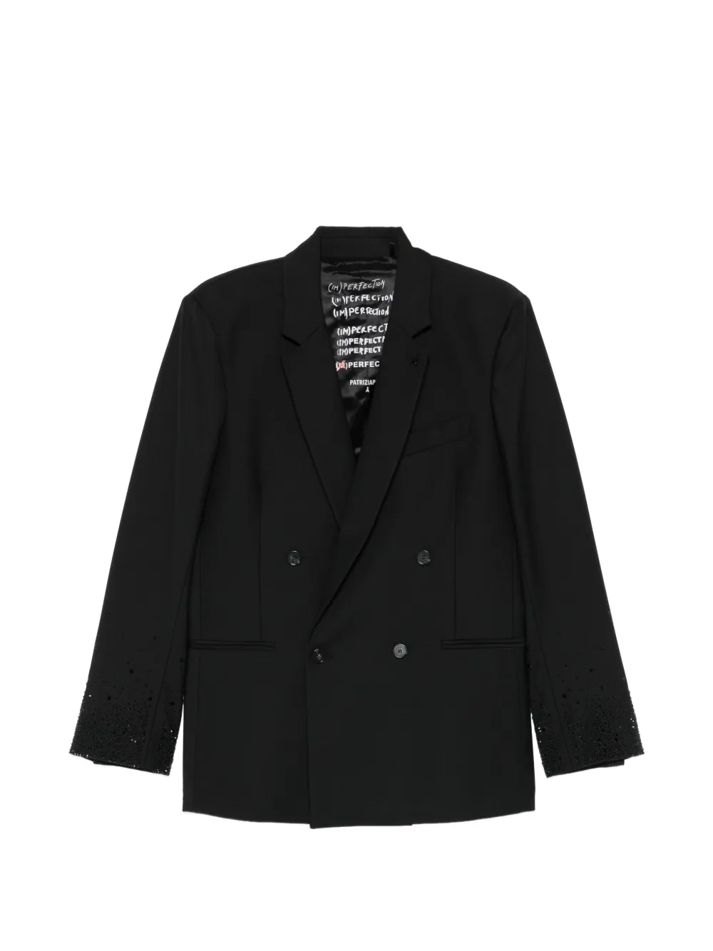 Patrizia Pepe embellished double-breasted blazer - Black