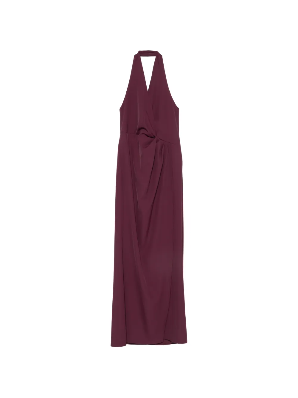 LE RJTANGE pleated-detail halterneck maxi dress - Viola