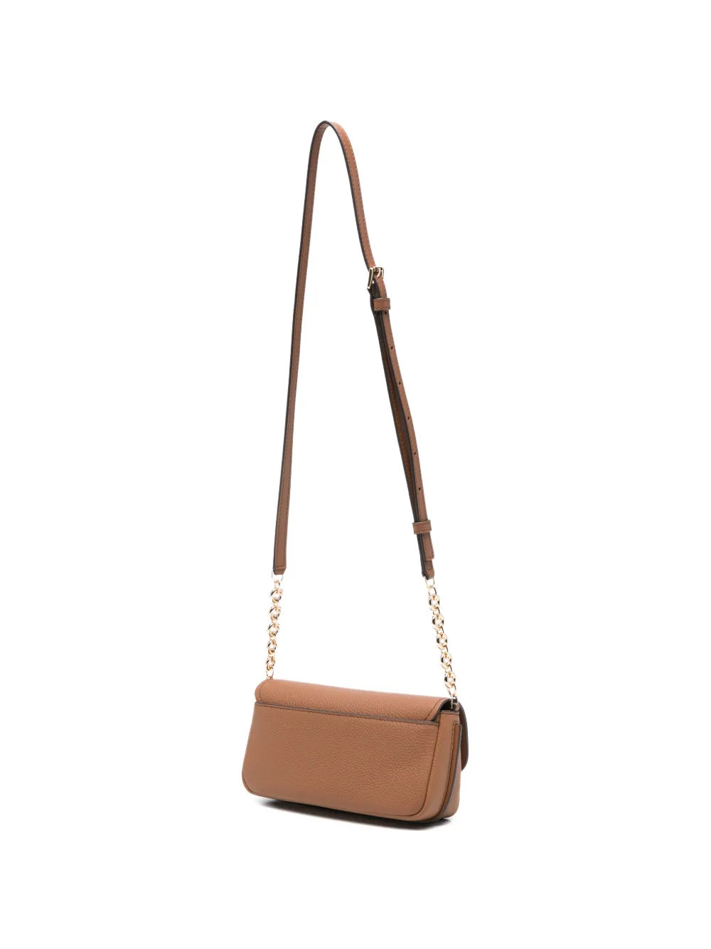 Michael Kors Nolita kleine leren crossbodytas met logoplakkaat Beige