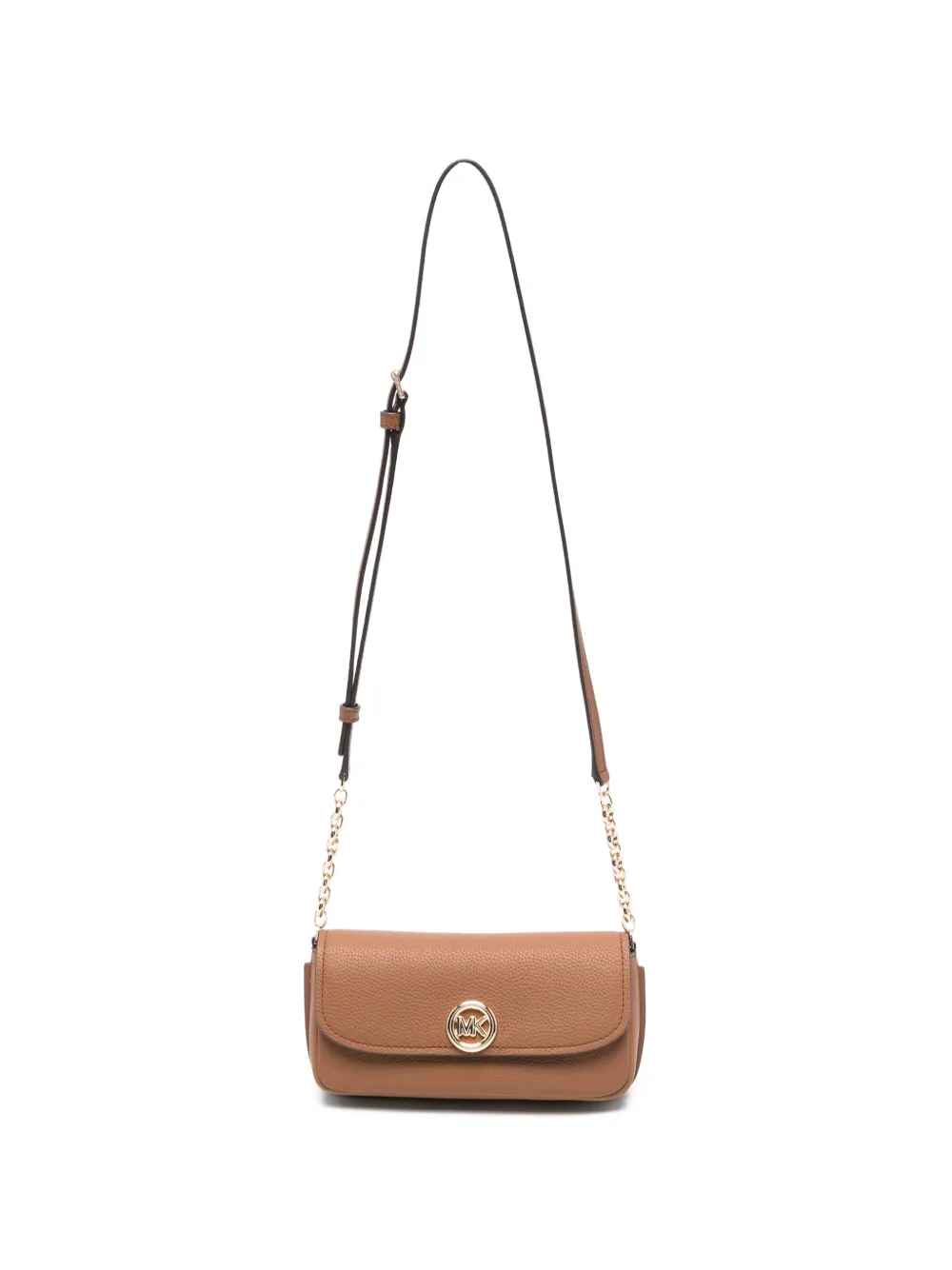 Michael Kors small Nolita logo-plaque pebbled-leather cross body bag - Toni neutri