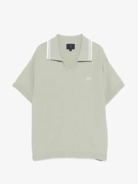 Fay Kids waffle-knit T-shirt