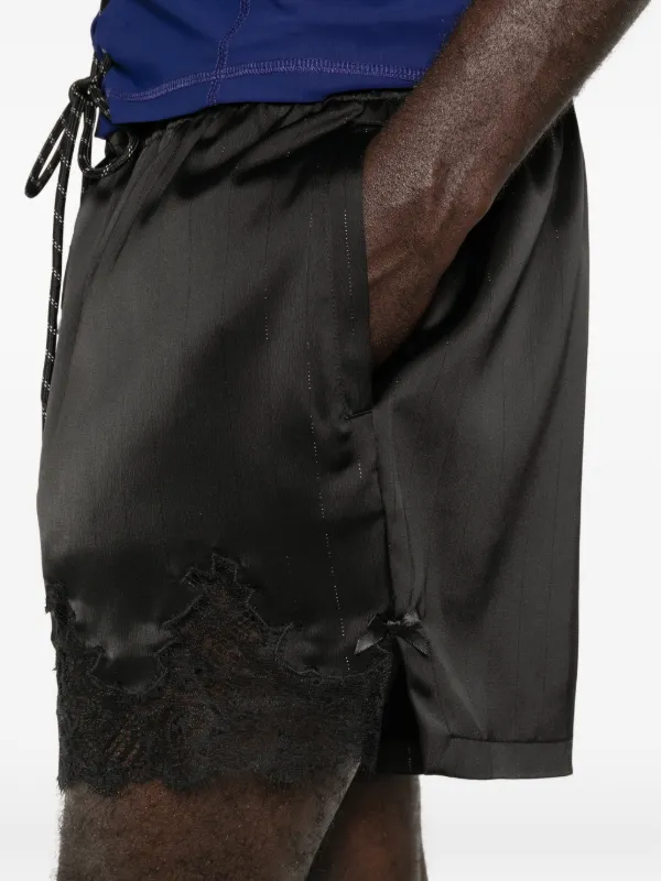 Martine Rose lace-trim Shorts | Black | FARFETCH IN