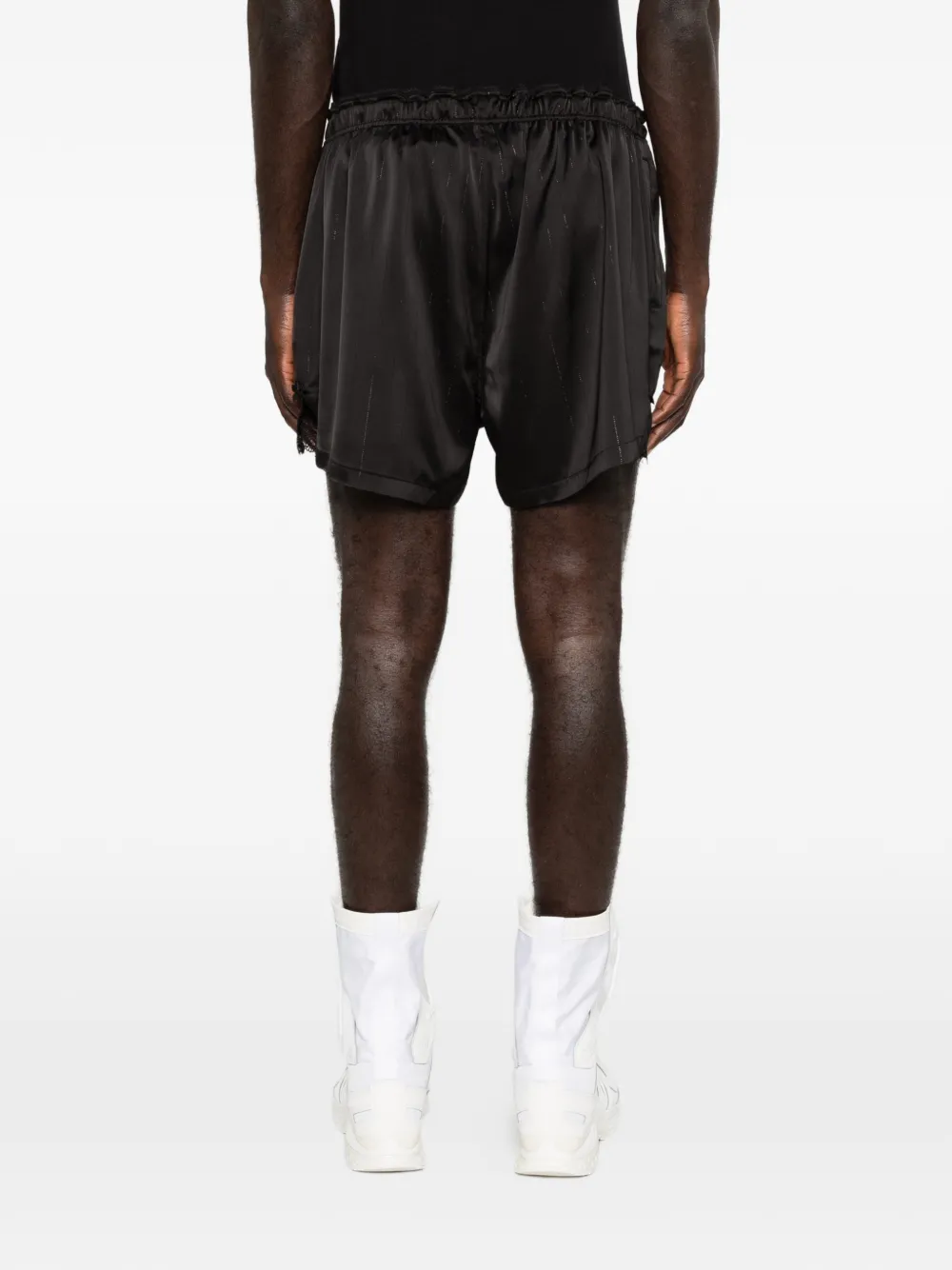 Martine Rose Shorts met afwerking van kant Zwart